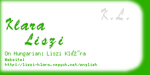 klara liszi business card
